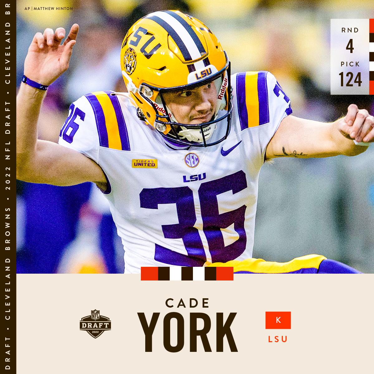 Browns make statement with fourth-round choice of LSU's York in NFL Draft