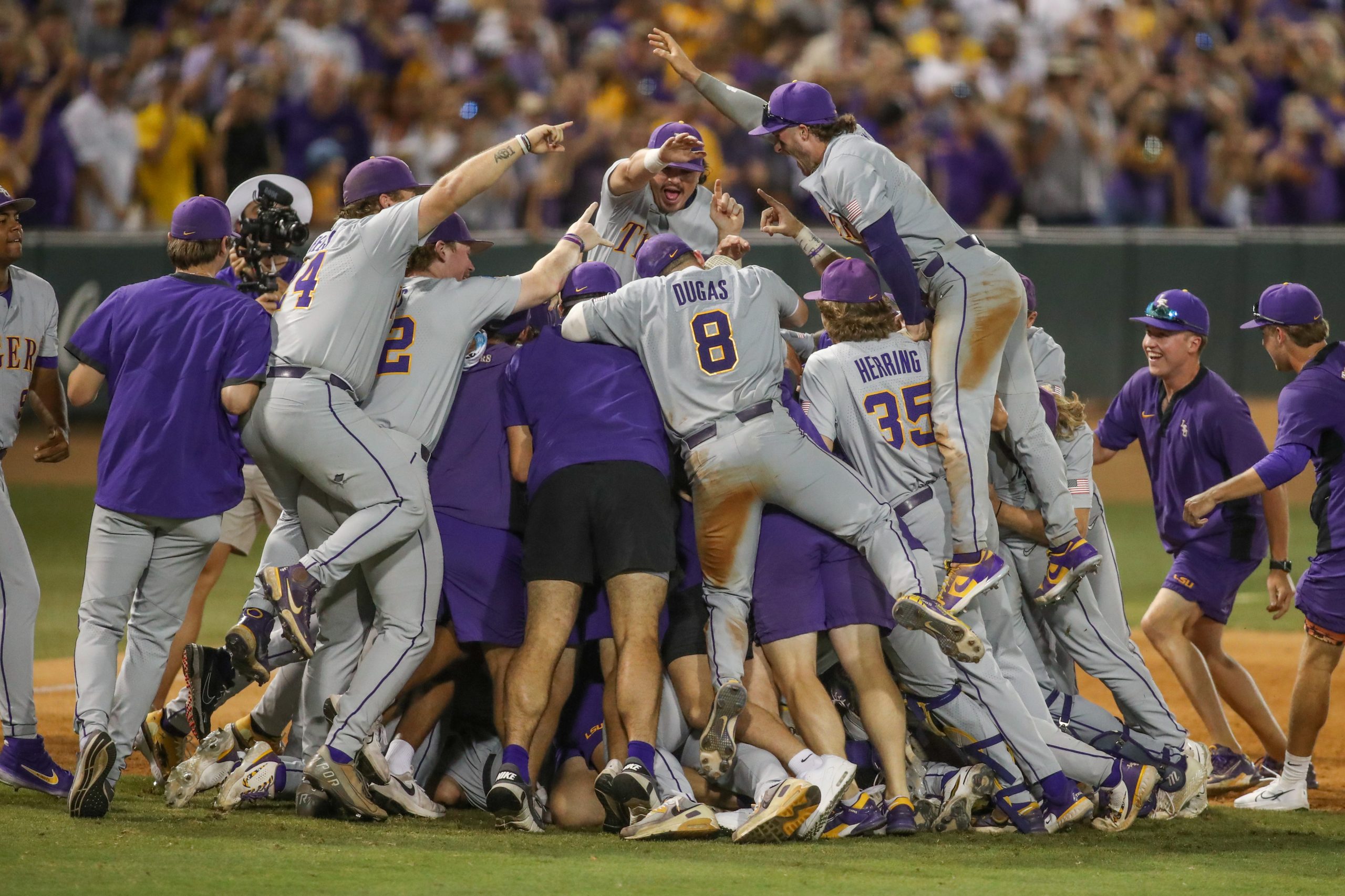 LSU Baseball 2023 Super Regional Championship Dogpile