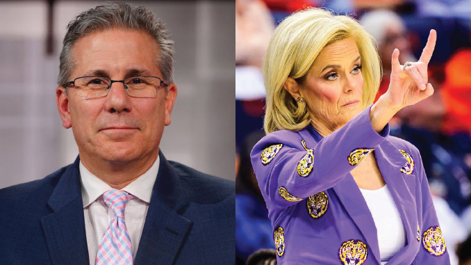 Charlie Creme and Kim Mulkey, ESPN and LSU