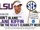 LSU coach Lane Kiffin featured in a graphic about the NCAA five-for-five eligibility rule, the SEC and 2022-class players seeking another season.