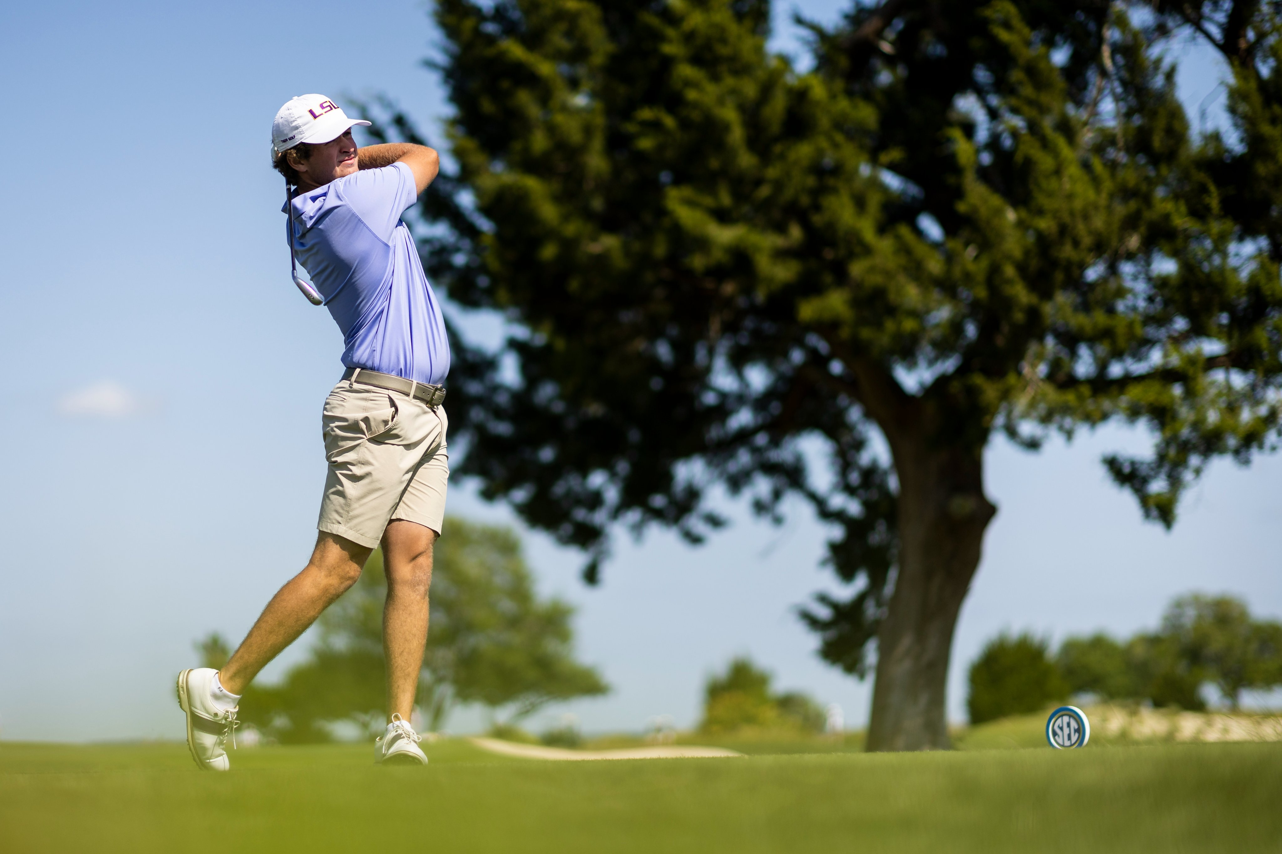 Garrett Barber tees off