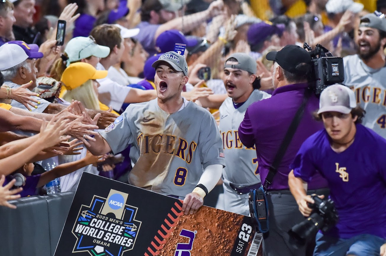 Gavin Dugas leads LSU Super Regional Championship Celebration