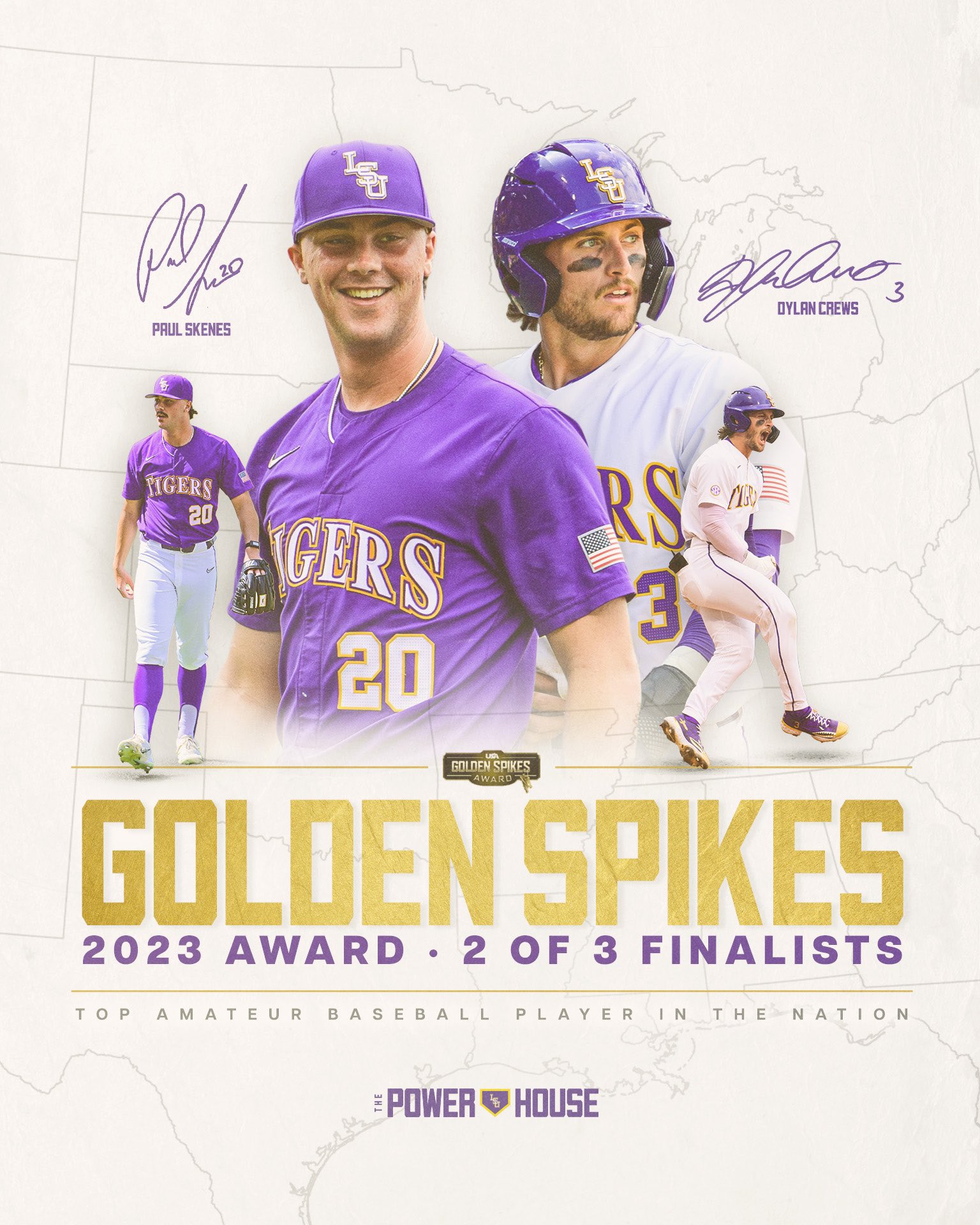 LSU duo Dylan Crews, Paul Skenes named finalists for 2023 Golden Spikes