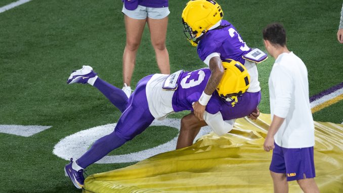 NCAA Football 2025 LSU Fall Practice AUG 2 AJ Halcy, LSU safety