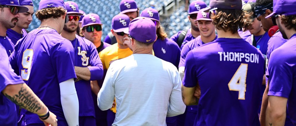 LSU baseball Friday practice in Omaha