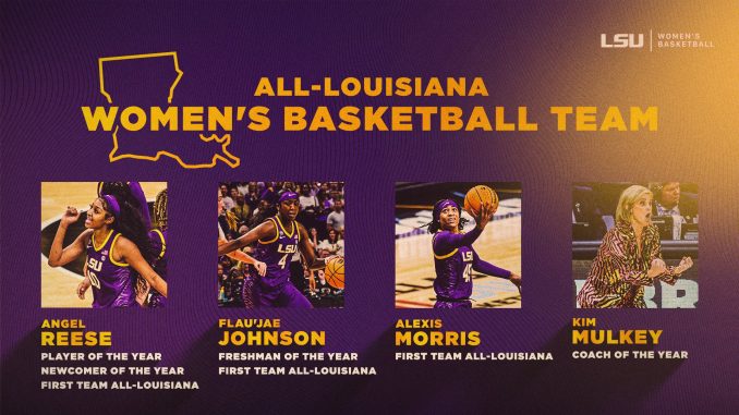 LSU Wbkb All-State graphic