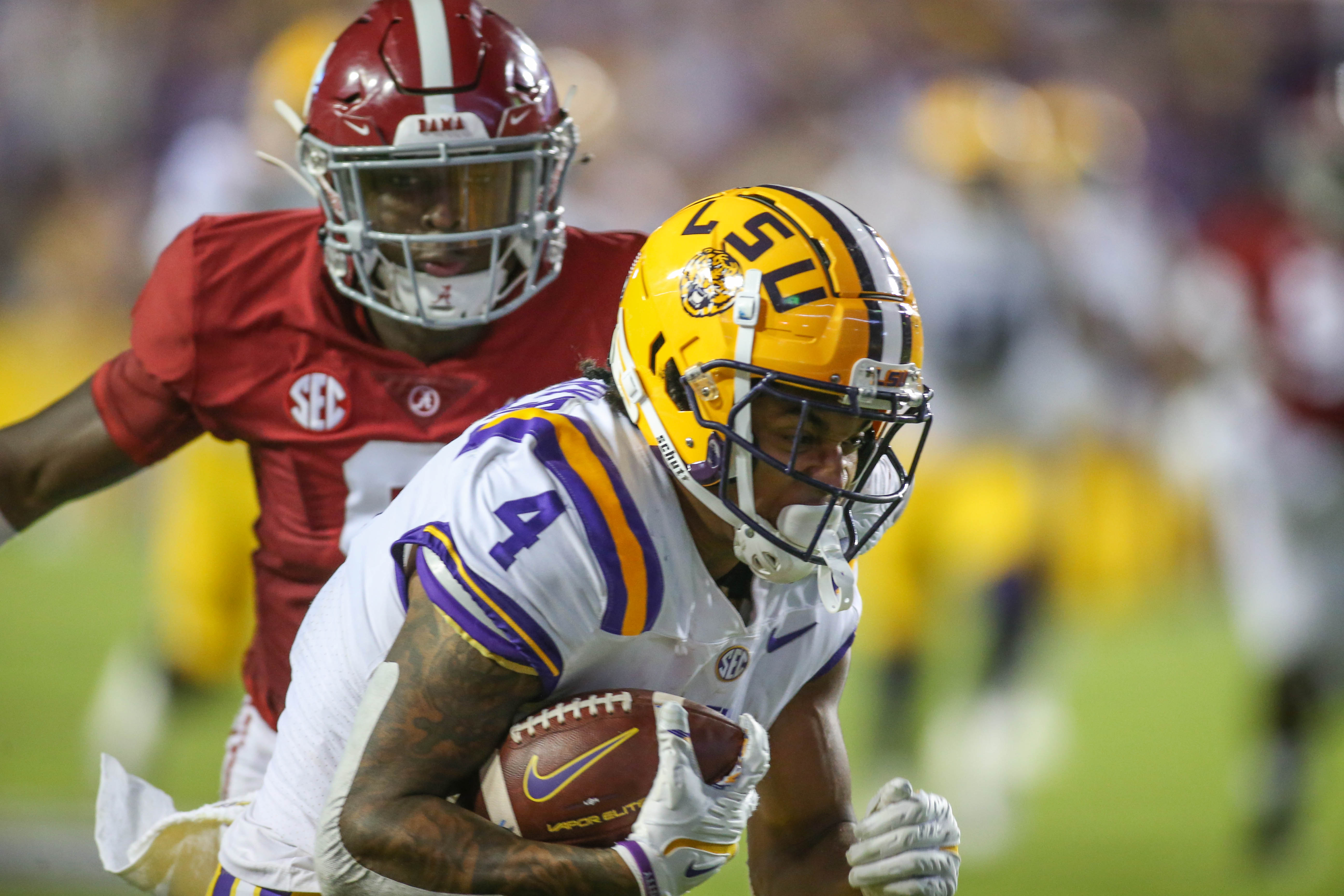 LSU running back John Emery Jr. (4).