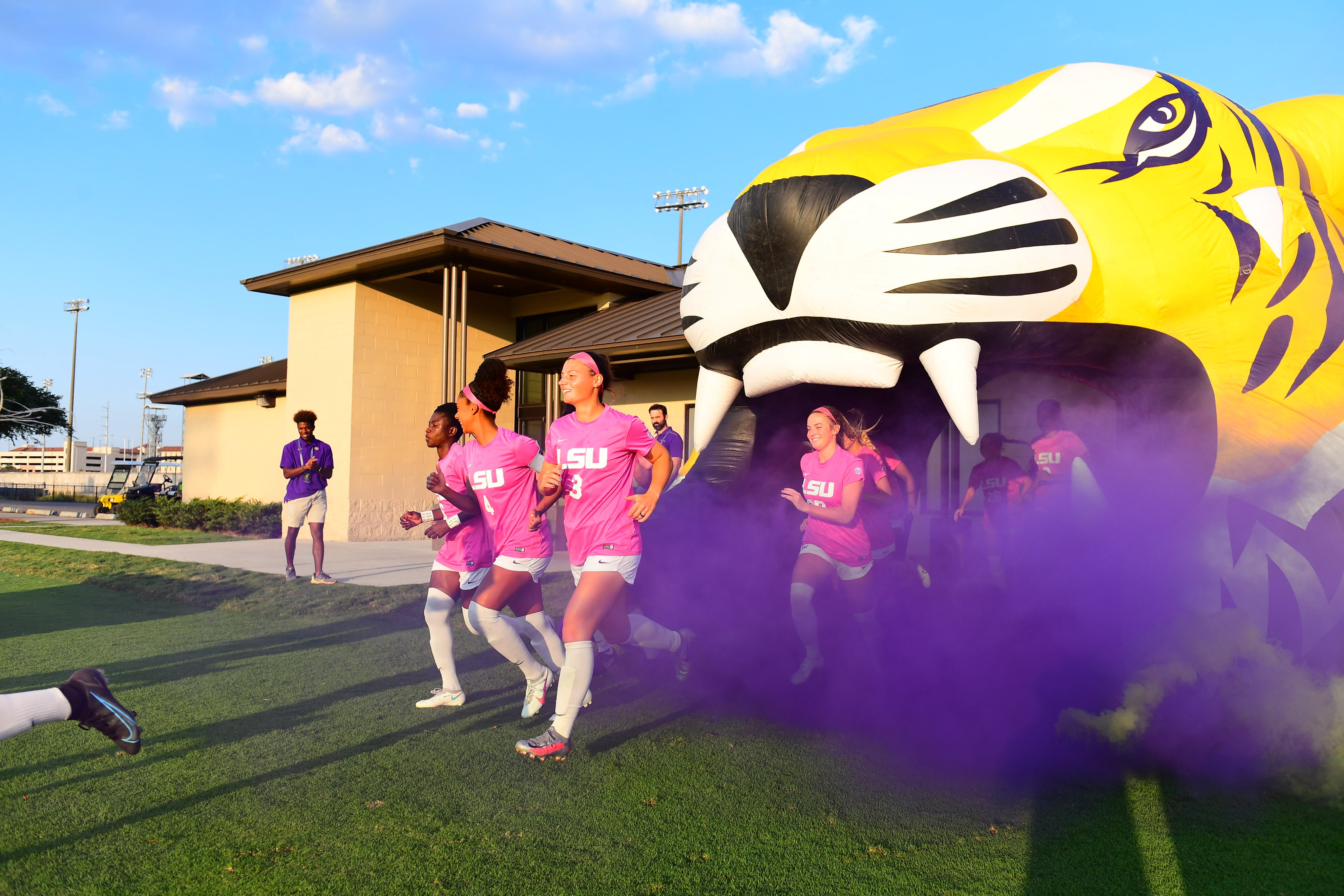 LSU soccer pink