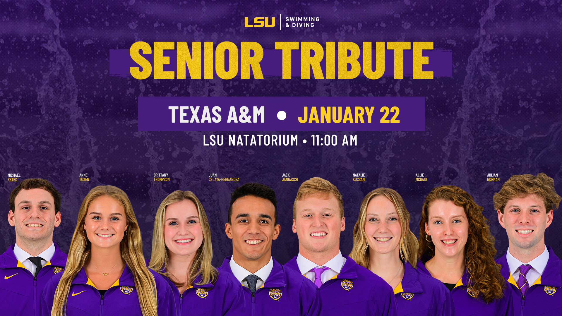LSU swimming graphic