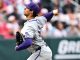 Marcos Paz started and lasted 1.1 innings, giving up 7 of Georgia's 8 runs in the second inning before being lifted. (Photo by LSU Athletics)