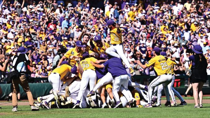 LSUBaseballVsCoastalCarolina_062225_Celebration1_LSUAthletics