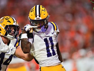 LSU starting cornerback P.J. Woodland had 5 solo tackles with a -12-yard sack and a pass breakup in the Tigers' 17-10 win at No. 4 Clemson on Saturday night. (LSU photo).