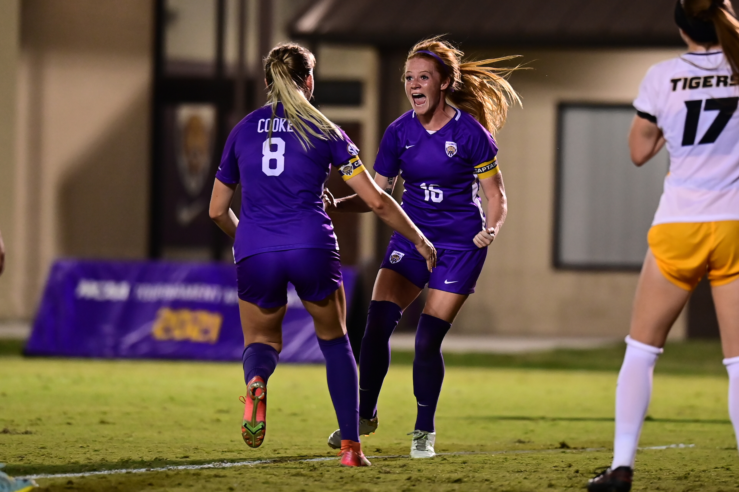 Lindsi Jennings celebrates with Shannon Cooke