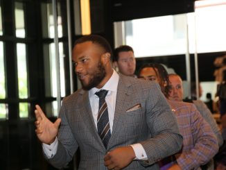 Mekhi Wingo, LSU defensive tackle, appears Monday at SEC Media Days at the Grant Hyatt in Nashville, Tennessee. PHOTO BY: Jimmie Mitchell/SEC