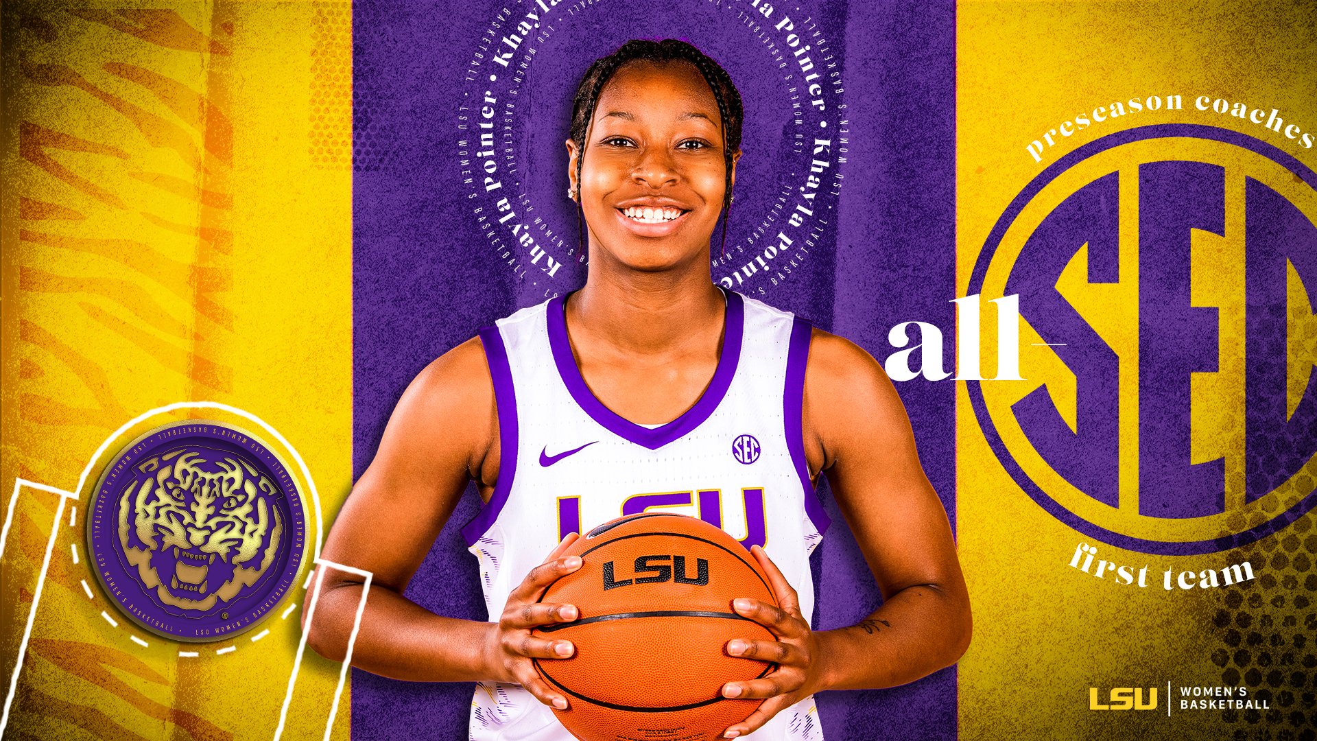 LSU’s Pointer selected to SEC’s preseason first team, Tigers picked to ...