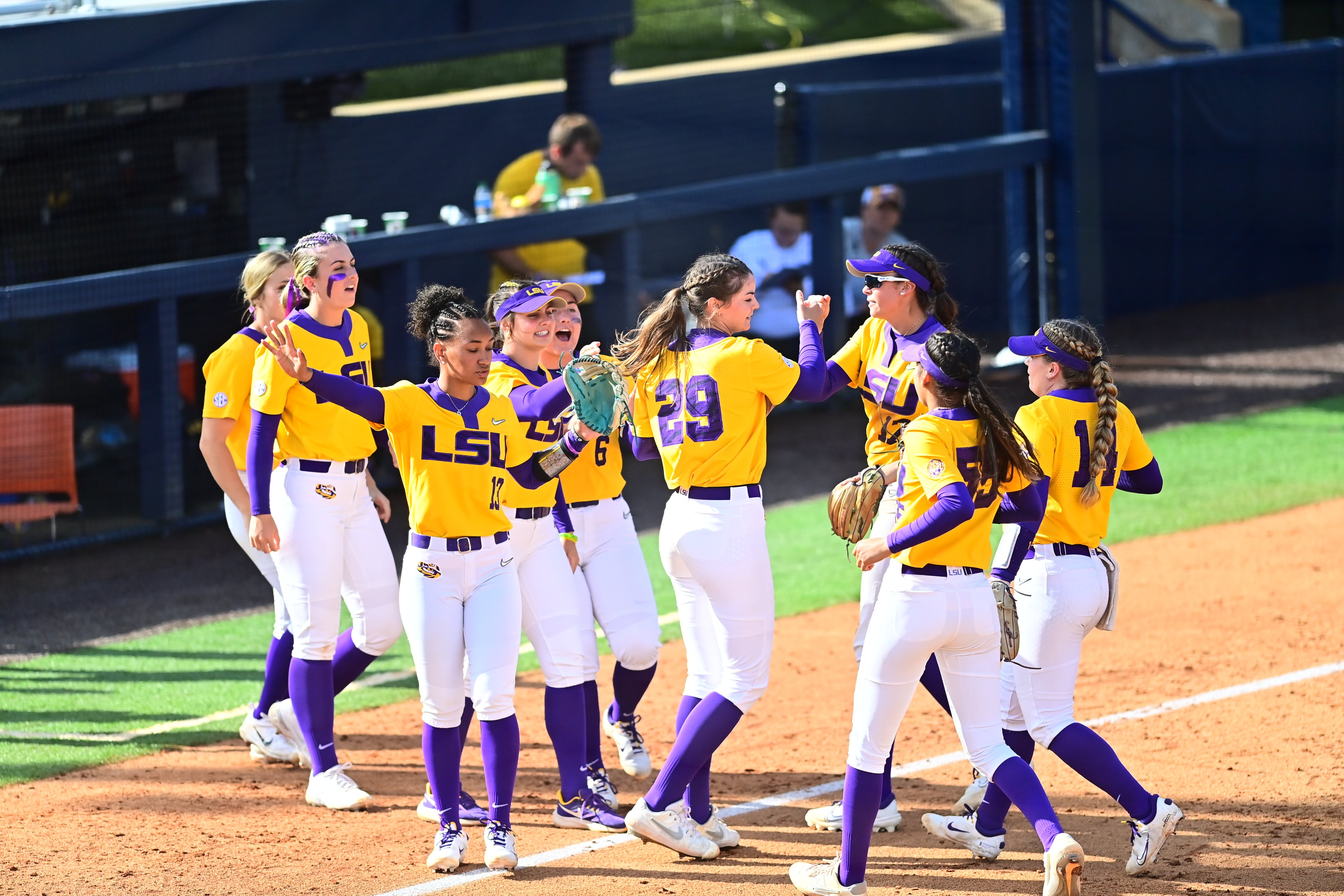 Sydney Berzon receives congrats after an inning